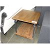 Image 1 : 2 TIER WOOD AND METAL END TABLE