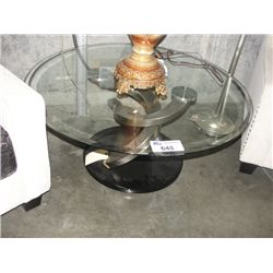 CONTEMPORARY GLASS TOP COFFEE TABLE