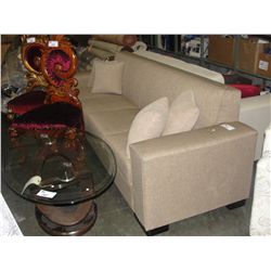 CONTEMPORARY BEIGE 4 SEATER SOFA