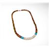 Image 1 : Vintage Native American Shell Disc Turquoise Necklace