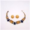 Image 1 : Native American Old Pawn Wooden Necklace Earrings