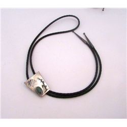 Native American Navajo Sterling Turquoise Bolo