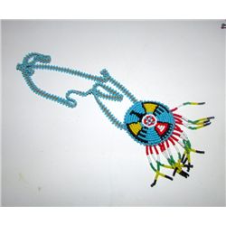 Native American Thunderbird Beaded Medallion Necklace