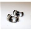 Image 1 : Sterling Silver Mother of Pearl Onyx Inlay Earrings