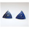 Image 1 : Native American Silver Lapis Lazuli Inlay Earrings