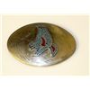 Image 1 : Navajo Nickel Silver Turquoise Coral Eagle Belt Buckle