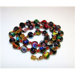 Vintage Millefiori Art Glass Necklace