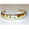Image 2 : Sterling Silver Enamel Flowers Designer Cuff Bracelet