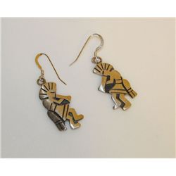 Native American Hopi Sterling Silver Kokopelli Earrings