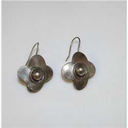 Taxco Mexican Sterling Silver Flower Earrings