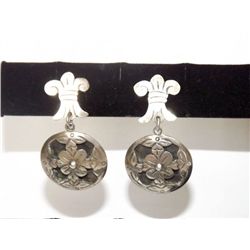 TAXCO Mexican Sterling Silver Fleur De Lis Earrings