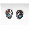 Image 1 : Navajo Sterling Silver Turquoise Bear Paw Earrings