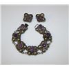 Image 1 : Taxco Sterling Amethyst Bracelet and Earrings Pre Eagle
