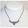 Image 1 : Sterling Silver Marcasite Amethyst Necklace