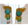 Image 1 : Taxco Mexican Sterling Malachite Inlay Earrings