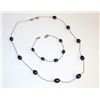 Image 1 : Black Pearl 18K Gold Plated Necklace & Bracelet Set