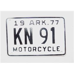 Arkansas Motorcycle License Plate