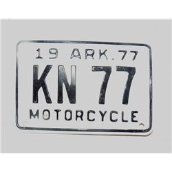 Arkansas Motorcycle License Plate