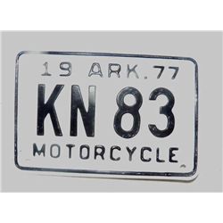 Arkansas Motorcycle License Plate