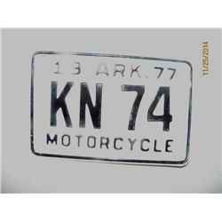 Arkansas Motorcycle License Plate