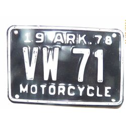 Arkansas Motorcycle License Plate