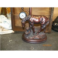 Horse Clock with Little Girl