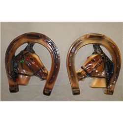 Pair of Paris Horse in Horseshoe Plaques