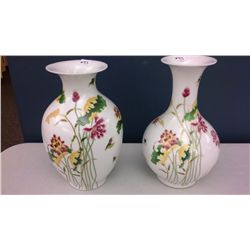 2 Assorted Hand Crafted Chinese Porcelain  Vases (9 inches high)
