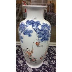 Hand Crafted Hand Painted Chinese Porcelain  Vase (16.5" high)