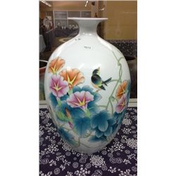 Hand Crafted Hand Painted Chinese Porcelain  Vase (14.75" high)