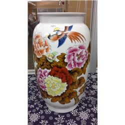 Hand Crafted Hand Painted Chinese Porcelain  Vase (16" high)