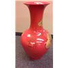 Image 2 : Hand Crafted Chinese Porcelain Red/Gold  Vase  (32.5" high)