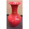 Image 3 : Hand Crafted Chinese Porcelain Red/Gold  Vase  (32.5" high)