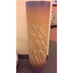 Tall Hand Crafted Chinese Porcelain Modern  Vase (37" high)