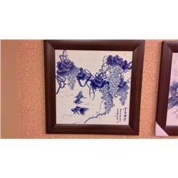 Hand Painted Original Framed Porcelain  Artwork (28" X 28" including frame)