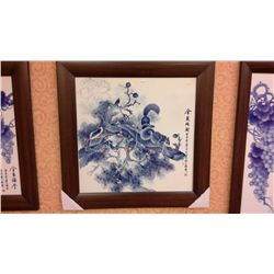 Hand Painted Original Framed Porcelain  Artwork (28" X 28" including frame)