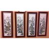 Image 1 : Set of 4 Framed Chinese Porcelain Panels  (Each Panel is 14" X 35.5")