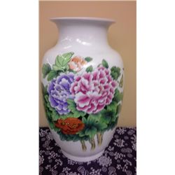 Hand Crafted & Hand Painted Chinese Porcelain  Vase (16" high)