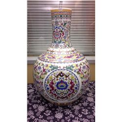 Hand Crafted Chinese Porcelain Vase (21.5"  high)