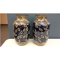 Pair of Hand Crafted Chinese Porcelain Modern  Vases (14"" high)