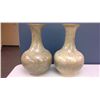 Image 1 : Pair Hand Crafted Chinese Porcelain Modern  Vases (14" high)