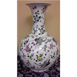 Hand Crafted Chinese Porcelain Vase (21.5"  high)