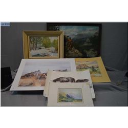 Selection of framed and unframed artworks including prints by W.J. Phillips, Isabelle Levesque etc. 