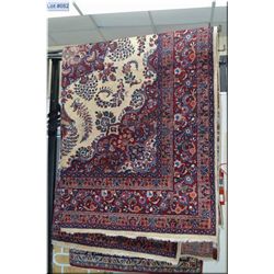 Iranian Khorasan area rug with large center medallion including in multiple borders 112? X 115?