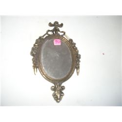 VINTAGE ITALIAN BRASS MIRROR STAMPED *MADE ITALY*!! MIRROR CAME OUT OF SAFE!!
