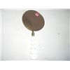 Image 1 : VINTAGE BRASS MIRROR WITH GLASS HANDLE AND FLOWER DESIGN ON BACK OF MIRROR!! MIRROR CAME OUT OF SAFE