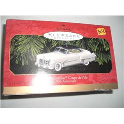 1999 HALLMARK KEEPSAKE ORNAMENT-NEW IN THE BOX *1949 CADILLAC COUPE DE VILLE-50TH ANNIVERSARY* ORIGI