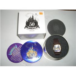 DISNEYLAND *EXTREMELY RARE-50 YEARS* COLLECTORS WATCH IN ORIGINAL BOX/NEW CONDITION-BOOK VALUE $100.
