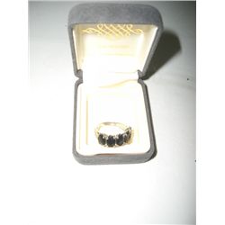 SILVER & SAPPHIRE RING *BEAUTIFUL-NEW CONDITION* IN JEWELRY BOX!! RING CAME OUT OF SAFE BOX!!