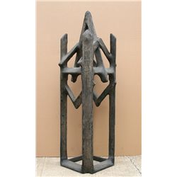 Geometric Abstract Tower, Fiberglass Sculpture